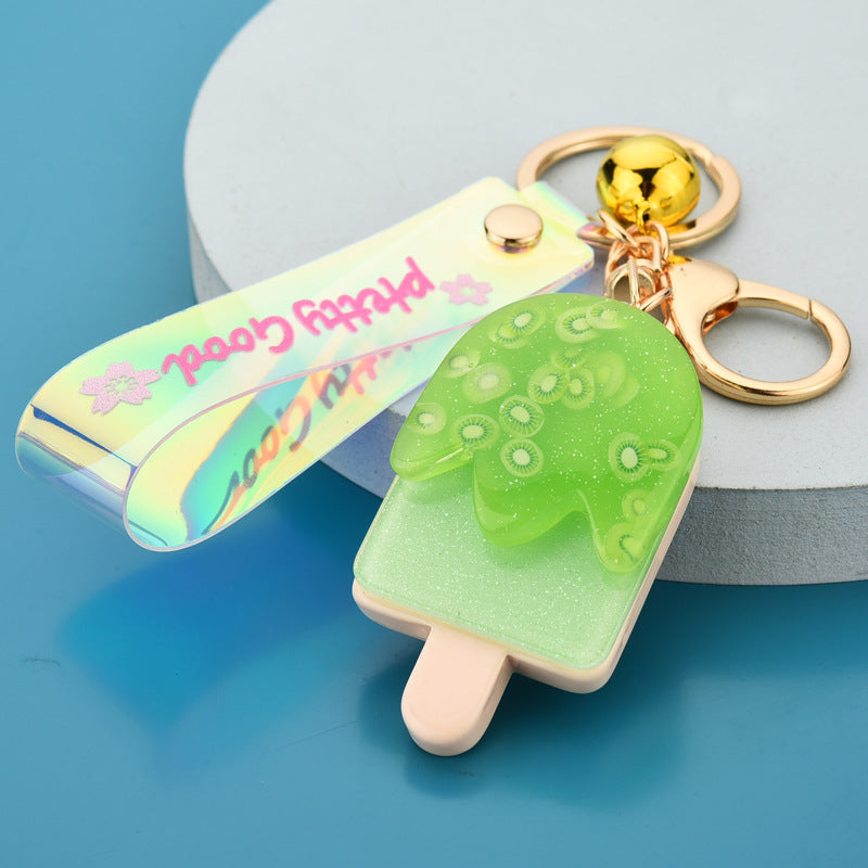 Wholesale Lighted Fruit Ice Cream Resin Keychains