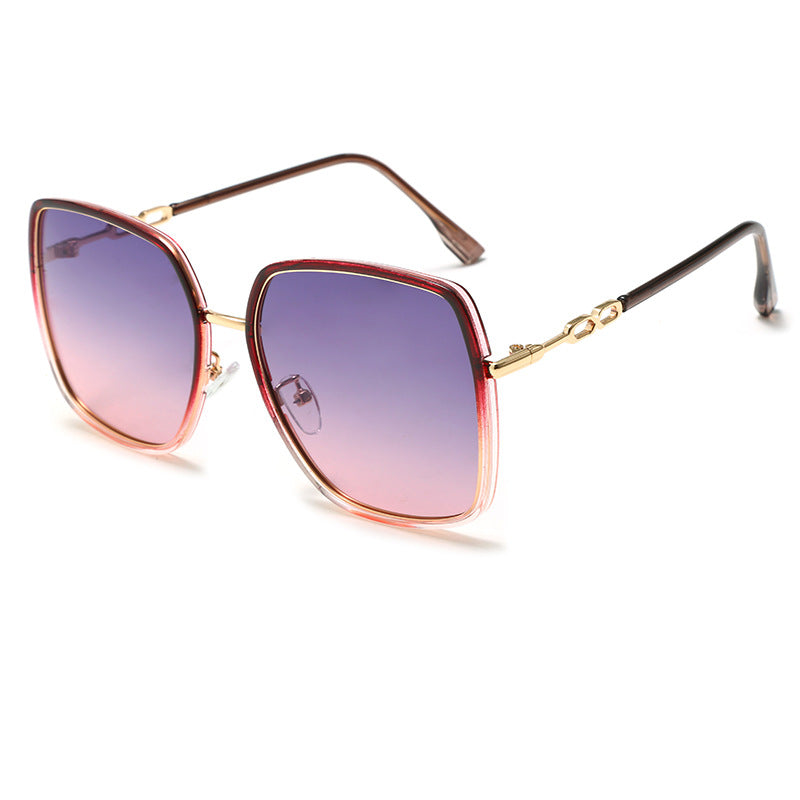 Venta al por mayor marco grande protección UV sombrilla PC señoras gafas de sol