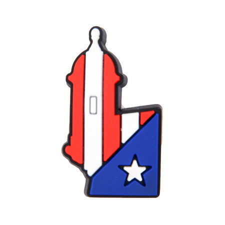 Wholesale 100PCS PVC DIY Hole Shoes Accessories Puerto Rico Flag Shoes Flowers