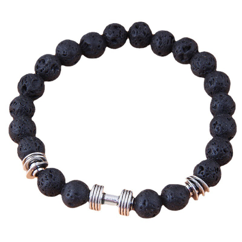 Wholesale Metal Owl Lava Stone Bracelet