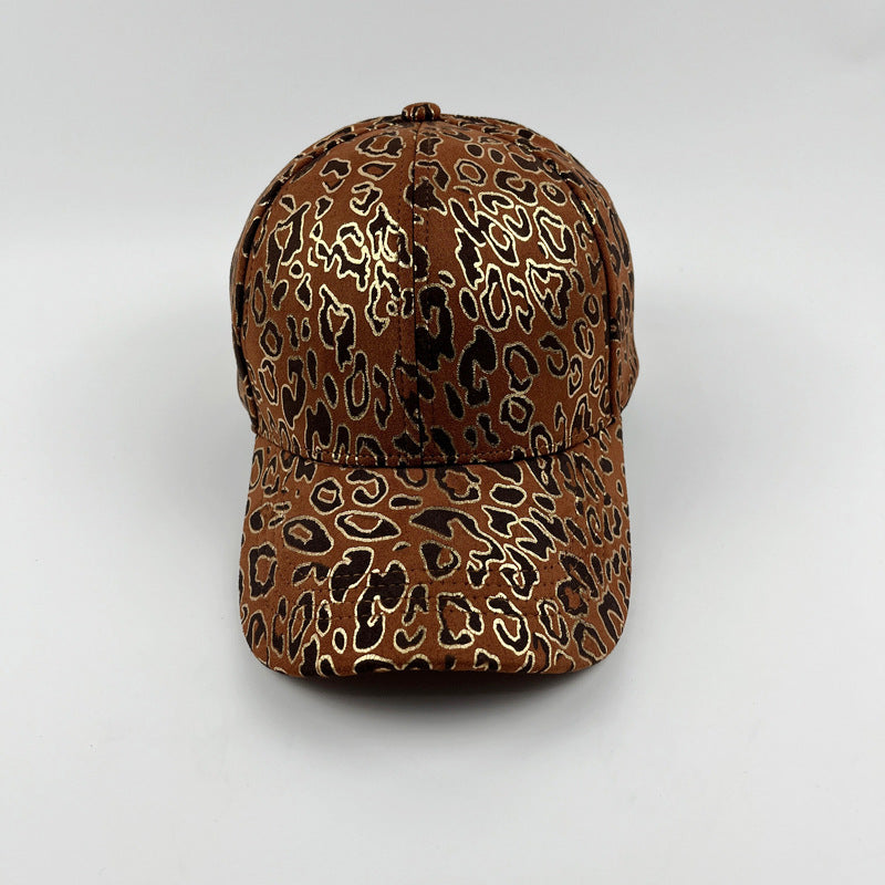 Wholesale Cotton Foil Stamping Leopard Curved Brim Baseball Cap