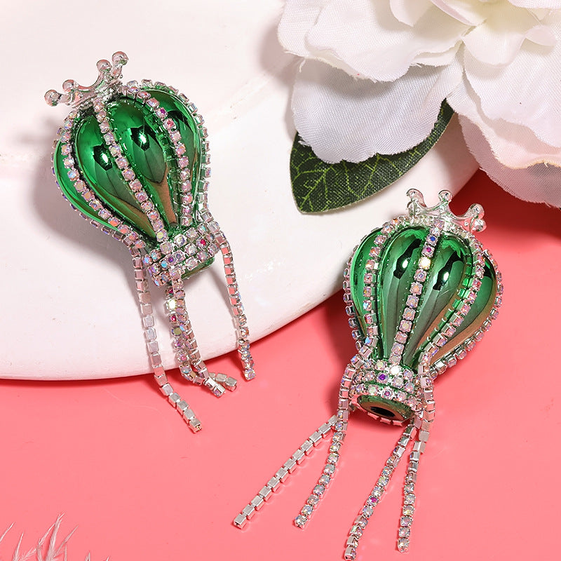 Wholesale 5PCS UV Plated Color Crown Hot Air Balloon DIY Acrylic Beads