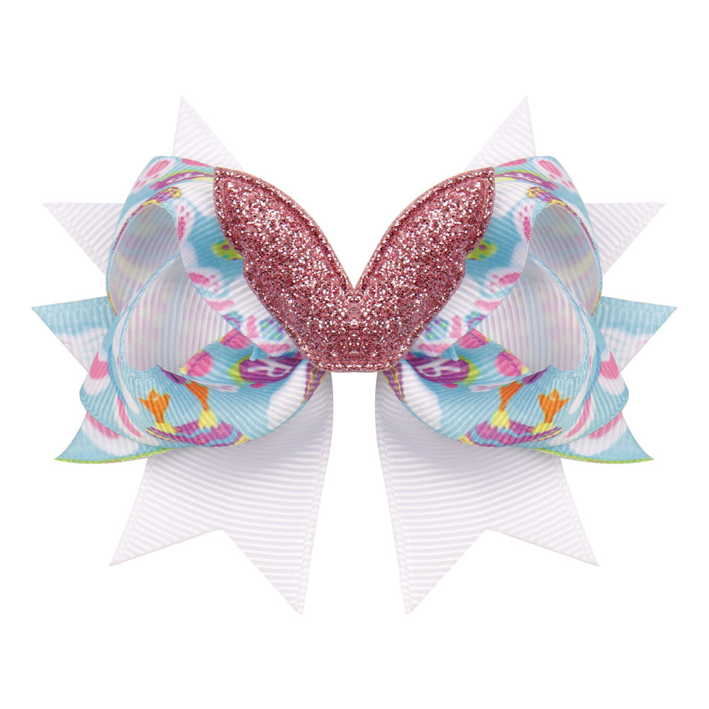 Wholesale Easter Kids Bows Cloth Hair Clips