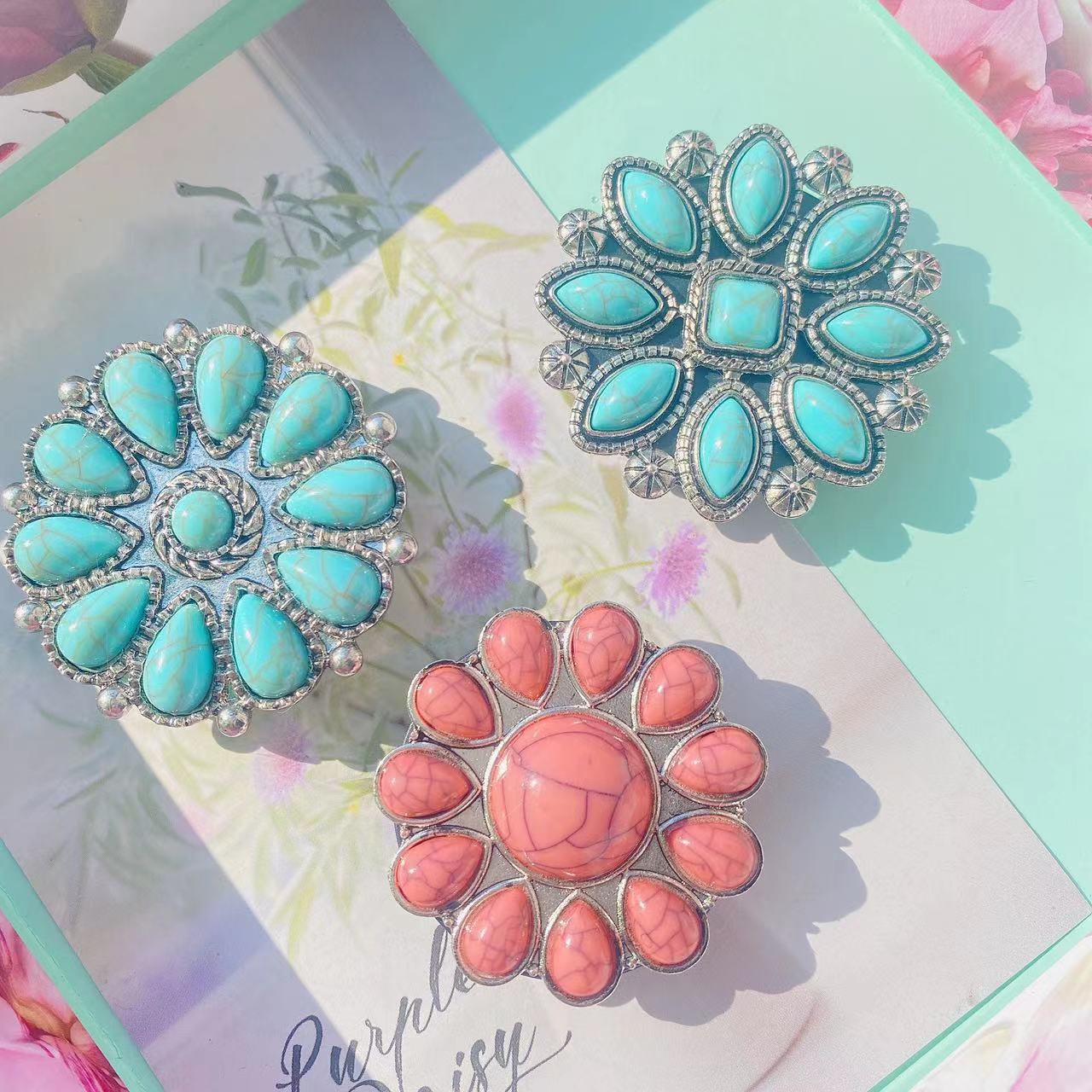 Wholesale Rough Turquoise Mobile Phone Holder