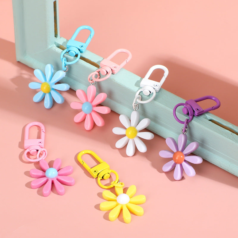 Representante de resina al por mayor llavero de flores de color caramelo