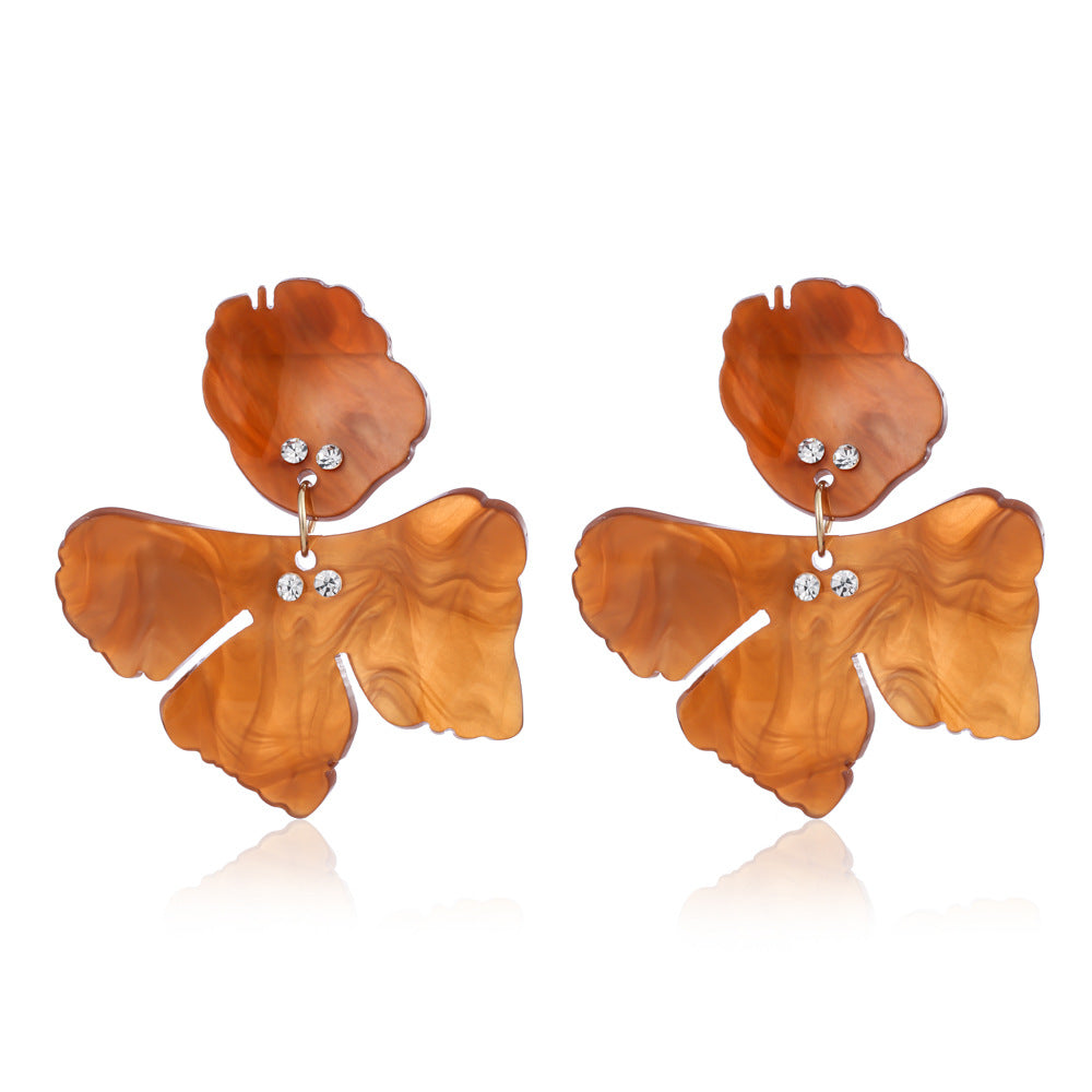 Wholesale Holiday Exaggerated Clover Resin Earrings