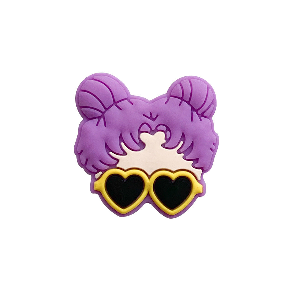 Venta al por mayor, 10 Uds. De cuentas de silicona para gafas de corazón y niña con tamaño de poro de 2,5mm