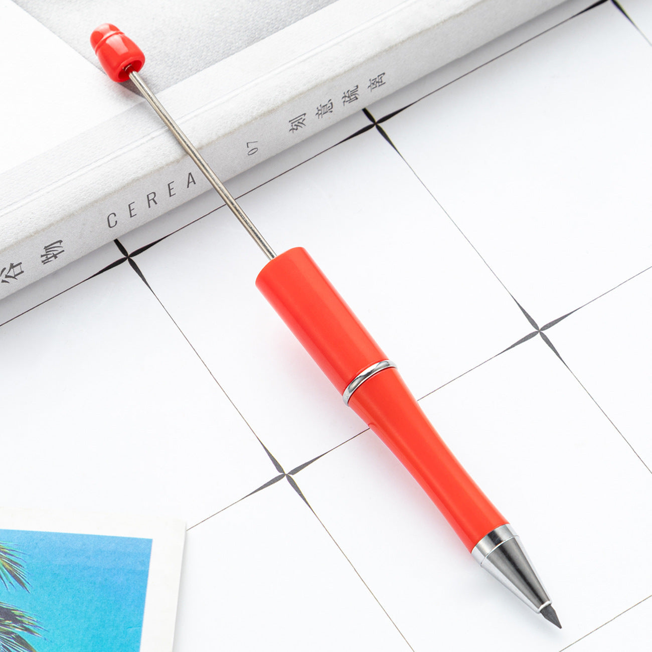 Wholesale 100pcs Plastic Beaded Pencil No Sharpening No Ink Continuous Writing Pencil