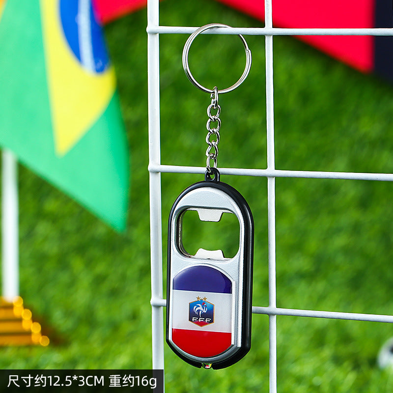 Abridor de botellas de PVC al por mayor con llavero ligero