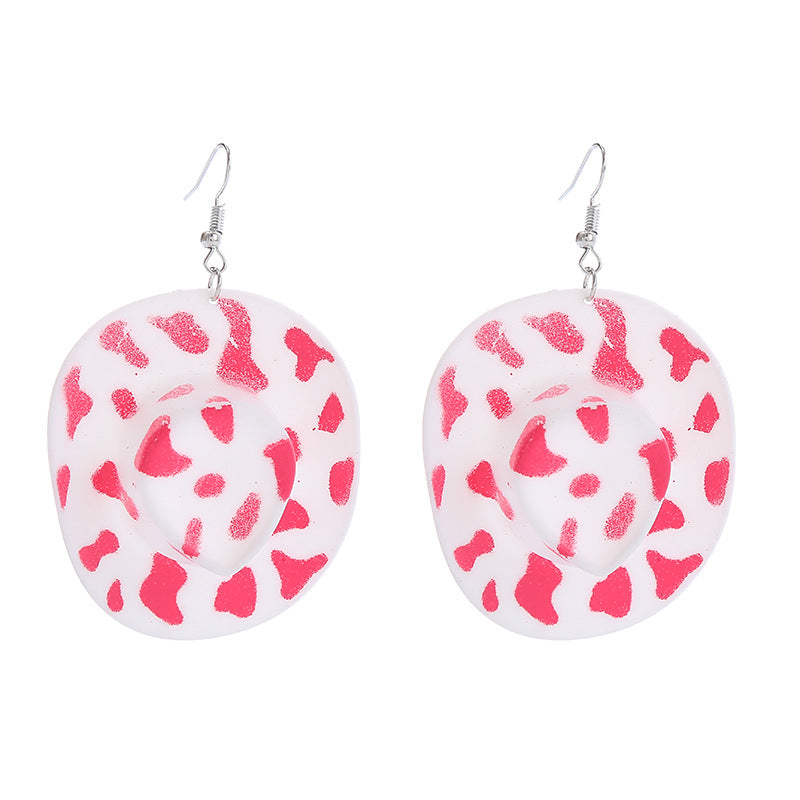 Wholesale Western Cowboy Hat Resin Earrings