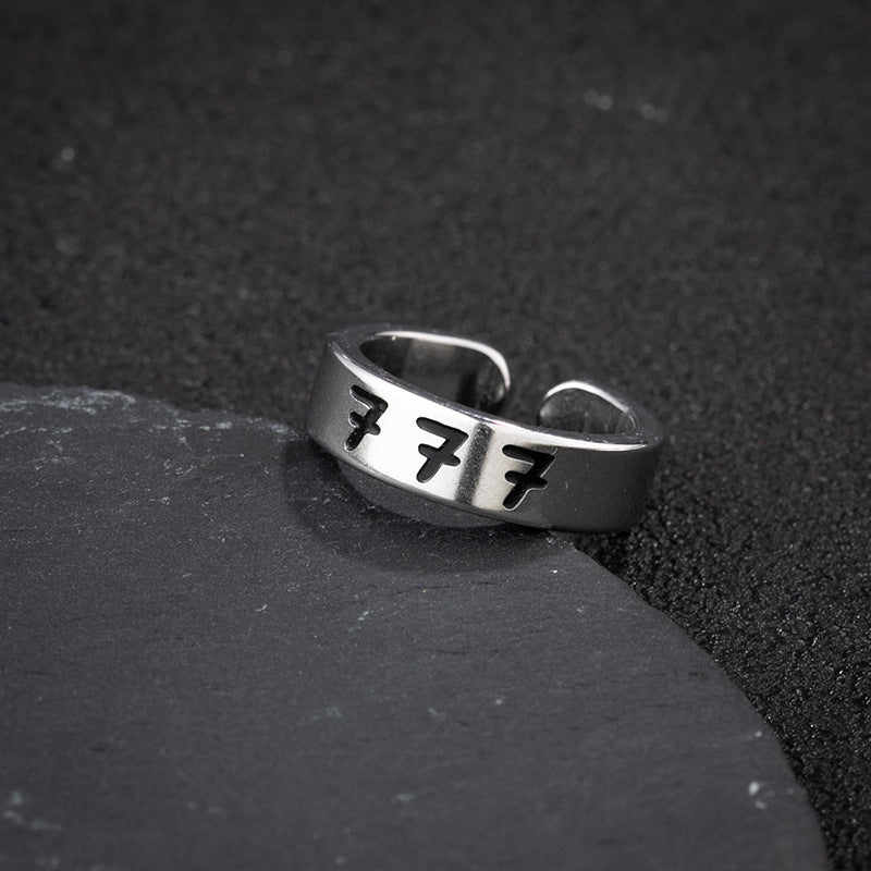 Wholesale Lucky Angel Numbers Stainless Steel Rings