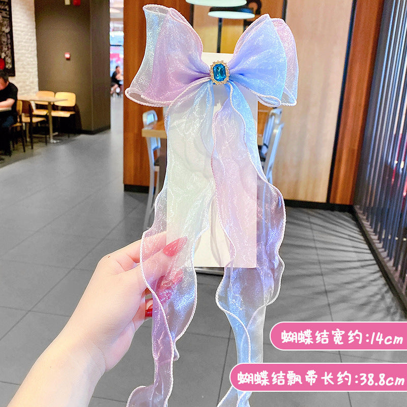 Wholesale Mesh Children Ribbon Bow Hair Clip