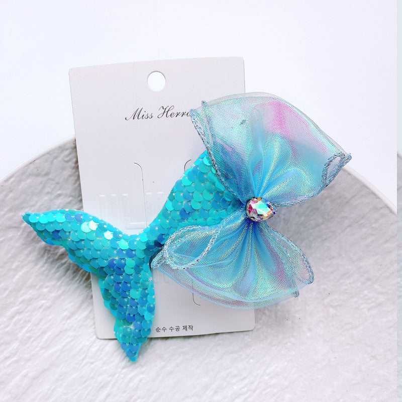 Wholesale Laser Sequins Mermaid Bow Knot Headwear for Kids