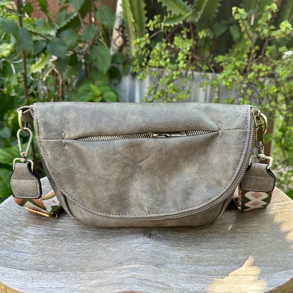 Wholesale Western Style Leopard Print Cow Print PU Folding Crossbody Bag Chest Bag