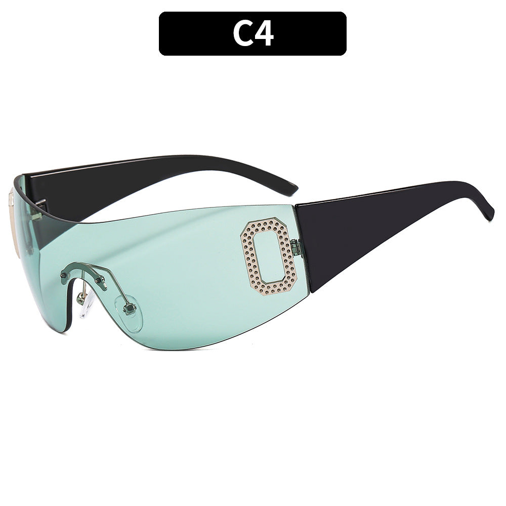 Wholesale PC Y2K Letter Integrated Sunvisor Sunglasses