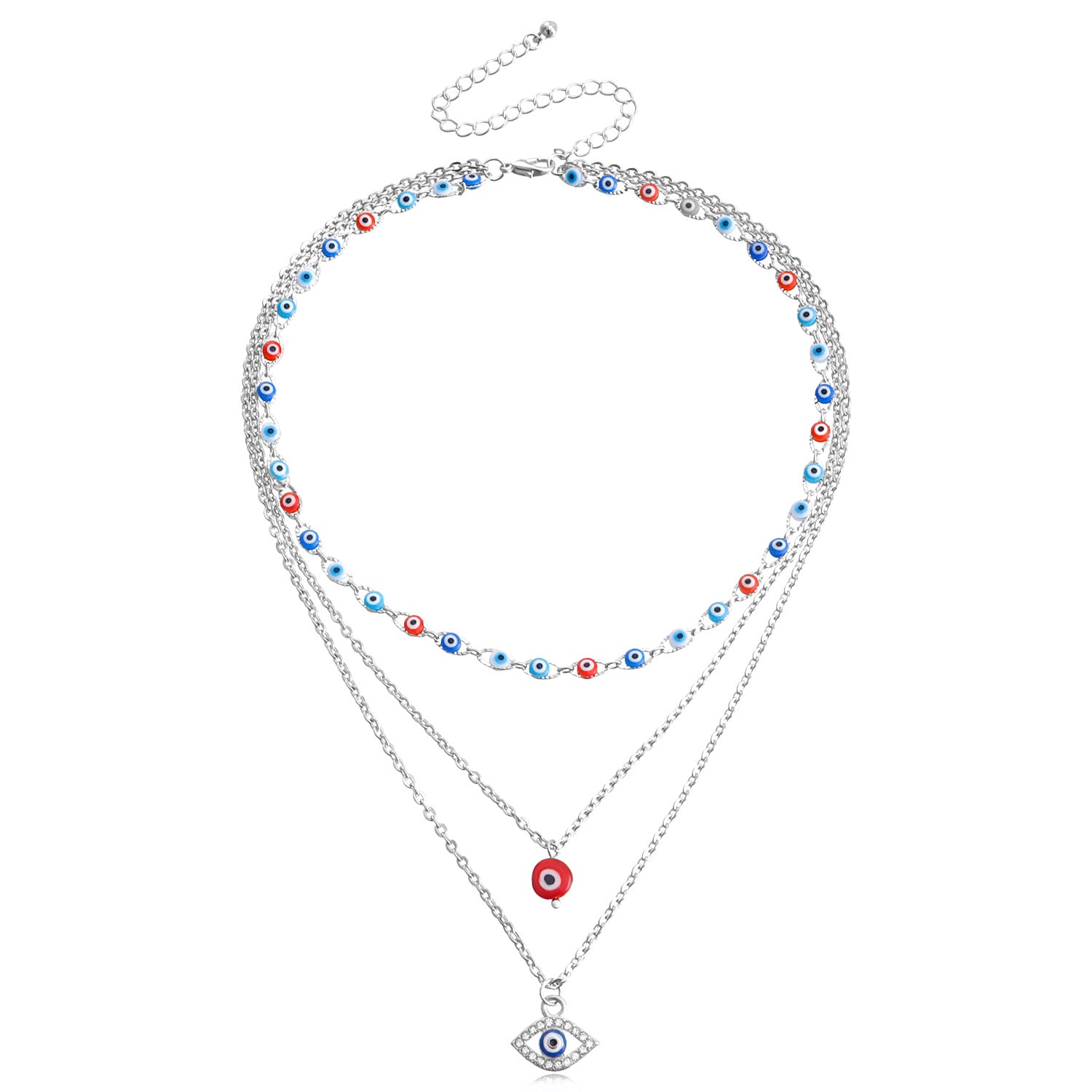 Wholesale Multilayer Devil Eye Alloy Necklace