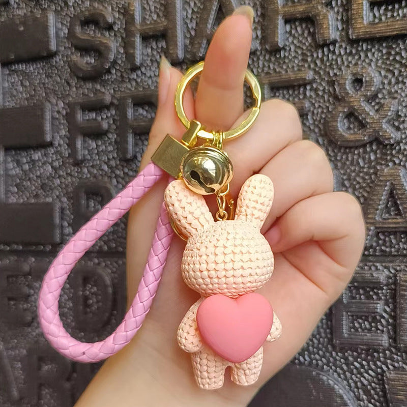 Wholesale Cartoon Resin Love Rabbit Keychain