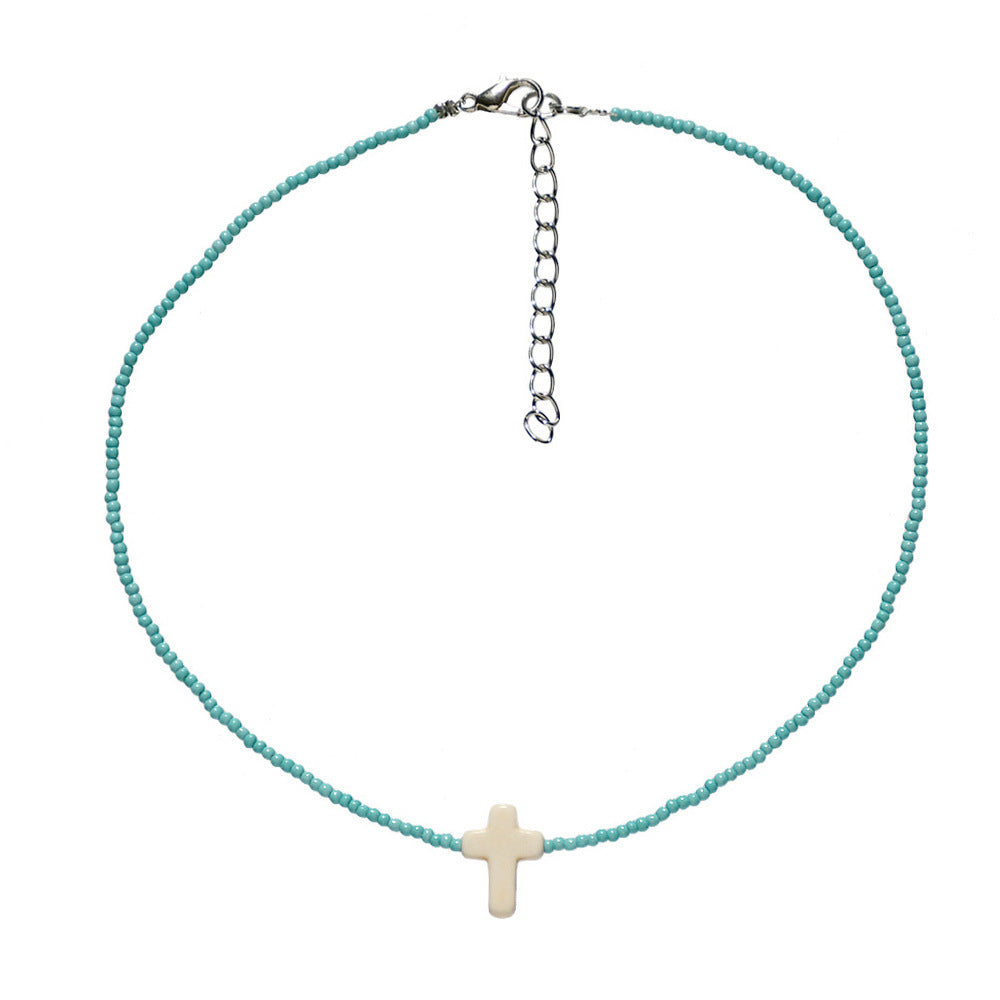 Collar de clavícula de perlas apiladas de flores bohemias al por mayor