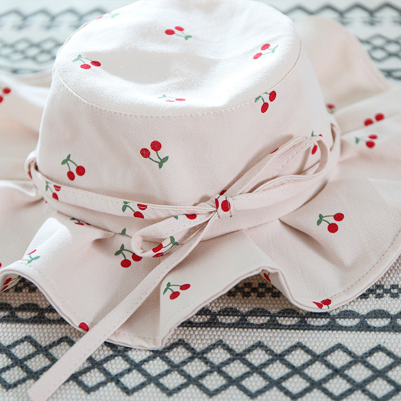 Sombrero de pescador para niños con volantes y lazo de algodón al por mayor