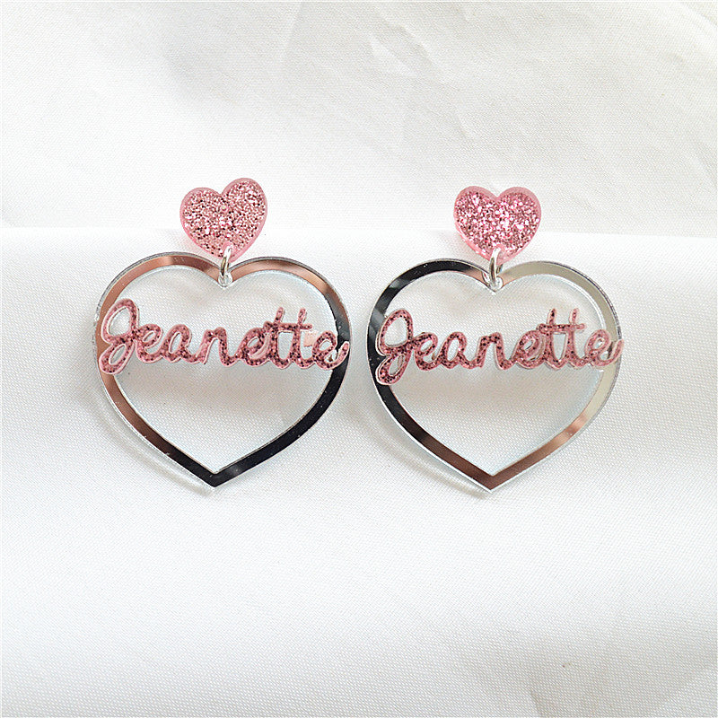 Wholesale Multicolor Cutout Heart Acrylic Earrings