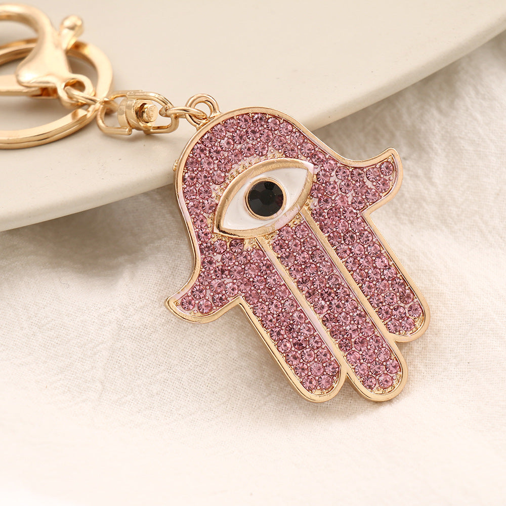 Wholesale Alloy Devil's Eye Fatima Palm Creative Keychain