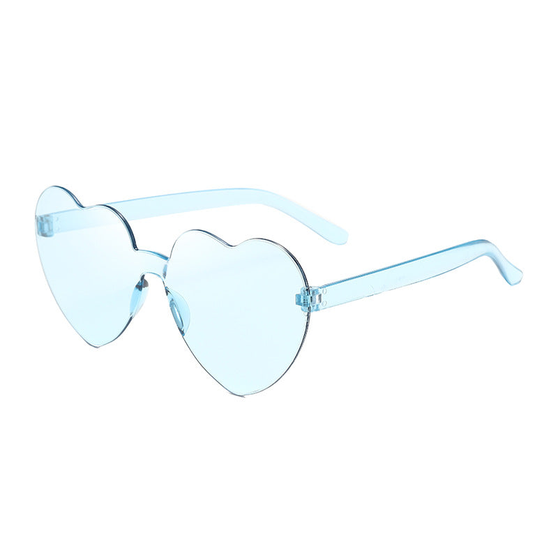 Venta al por mayor PC Frameless Peach Heart Gafas de sol