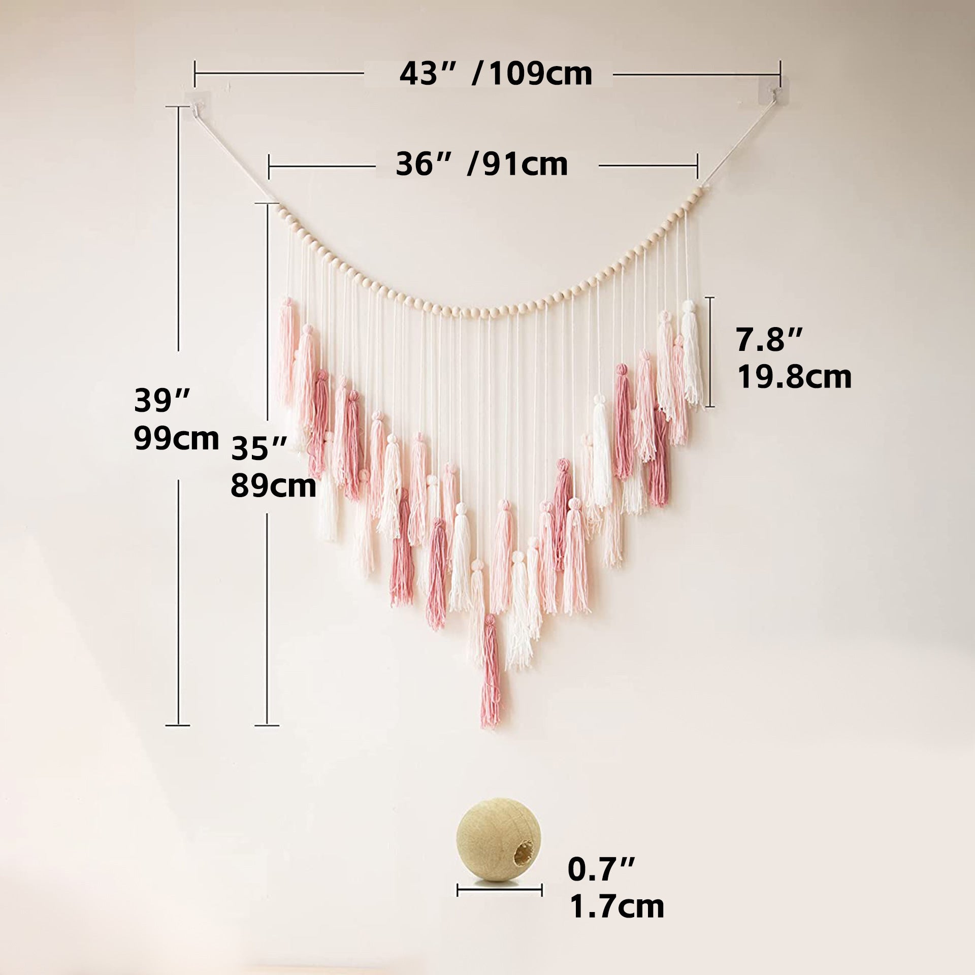 Wholesale Cotton Woven Wooden Beads Tassel Tapestry