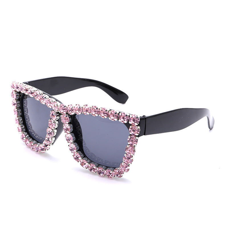 Wholesale Box Integrated Handmade Diamond Inlaid PC Sunglasses