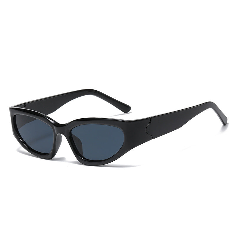 Wholesale Y2K Future Sense Electroplated Silver Sunshade Metal Hinge PC Sunglasses