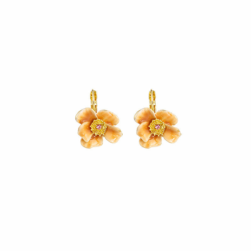 Wholesale Sweet Small Fresh Flower Alloy Earrings