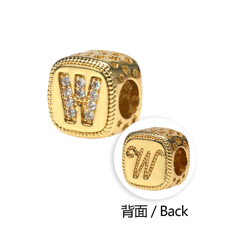 Pulseras De Cuentas De Cobre Chapado En Oro De Serpiente Del Alfabeto Al Por Mayor