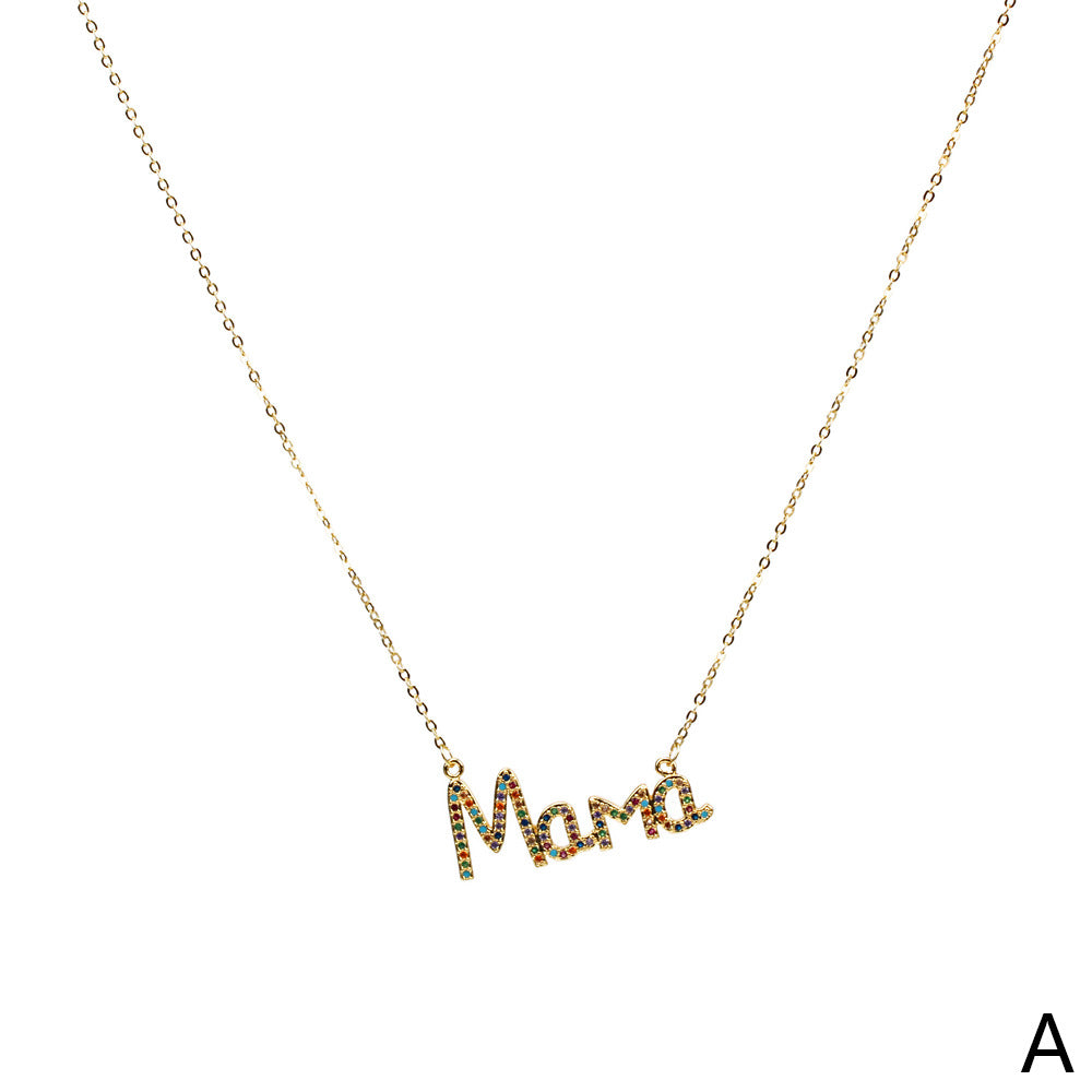 Venta al por mayor, regalo del día de la madre, collar de cobre para madre MAMA
