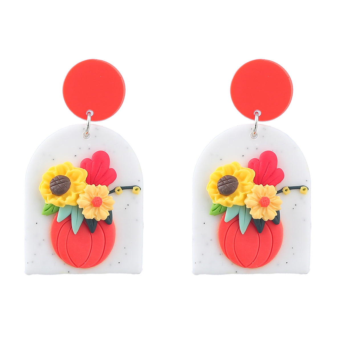 Pendientes De Placa De Ácido Acético De Flor De Girasol al por mayor