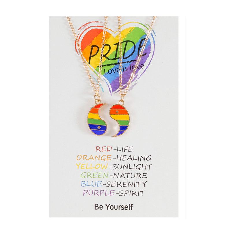 Juego De Collares De Aleación De Pareja De Arco Iris al por mayor