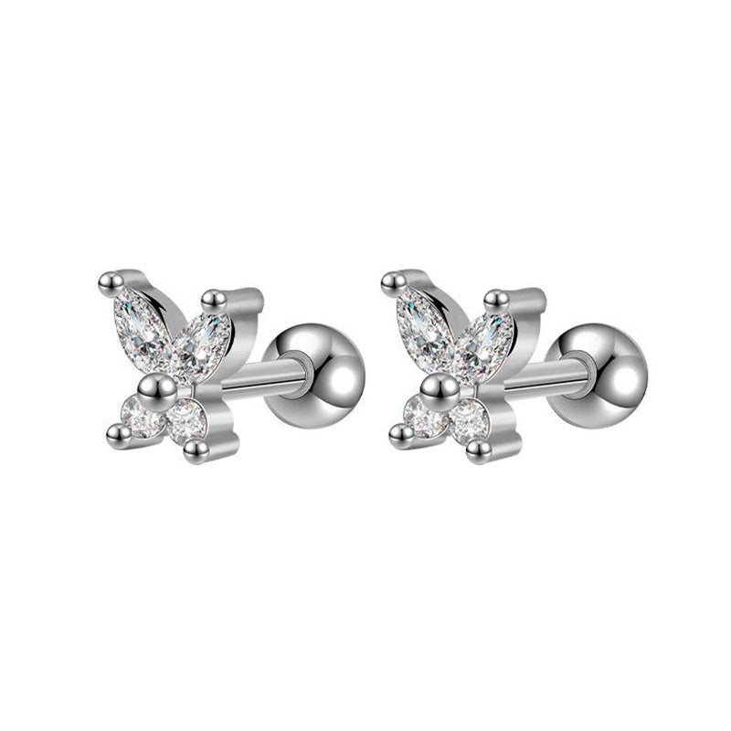 Wholesale Rose Stud Set Earrings Stainless Steel