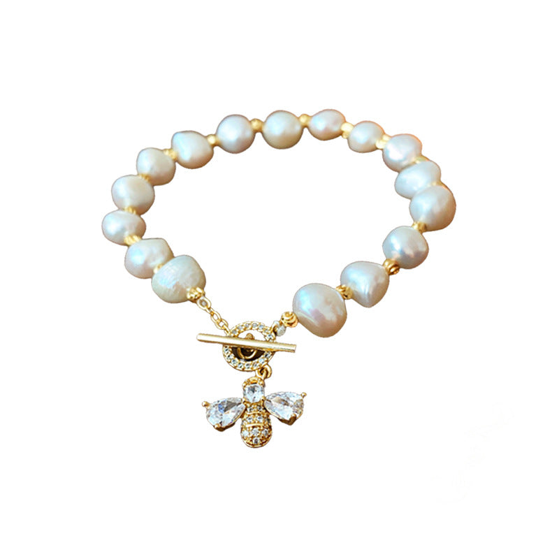 Wholesale Zircon Freshwater Pearl Alloy Bracelet