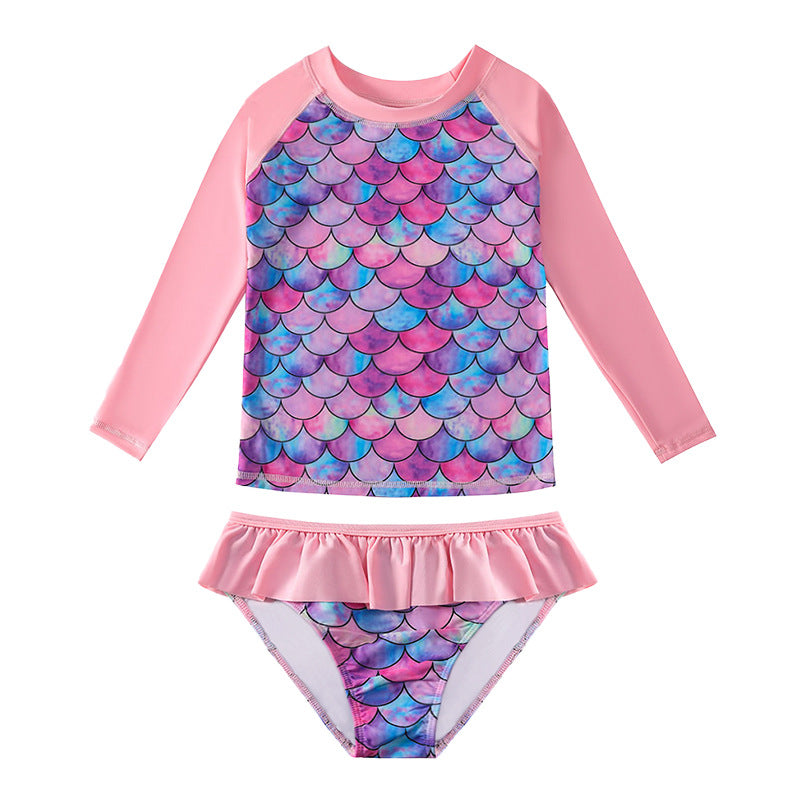 Wholesale Kids Split Long Sleeve Polyester Swimwear