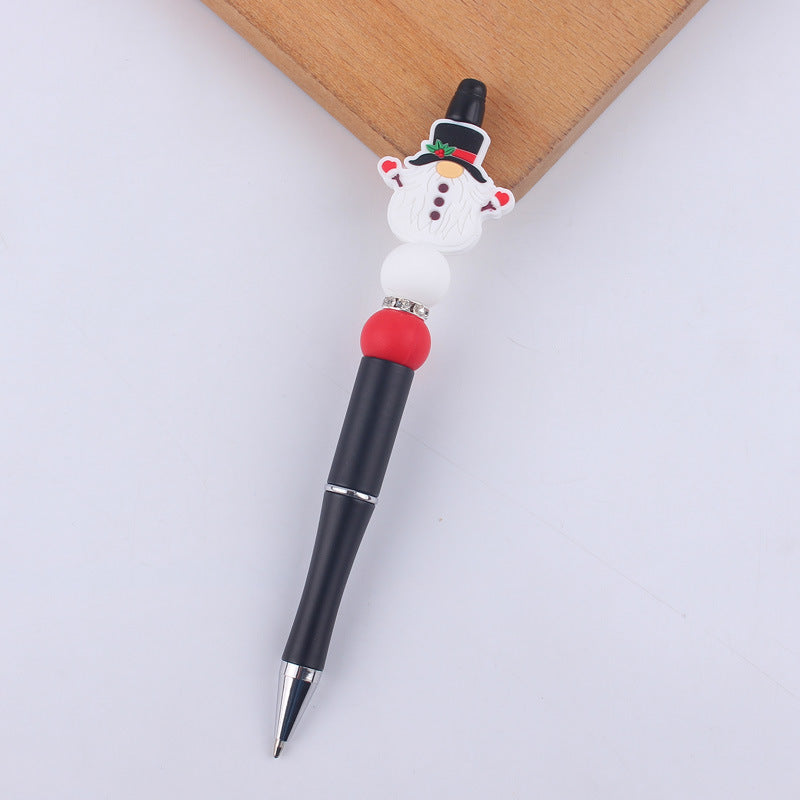 Wholesale Cartoon Christmas Silicone Handmade Plastic Beaded Pen