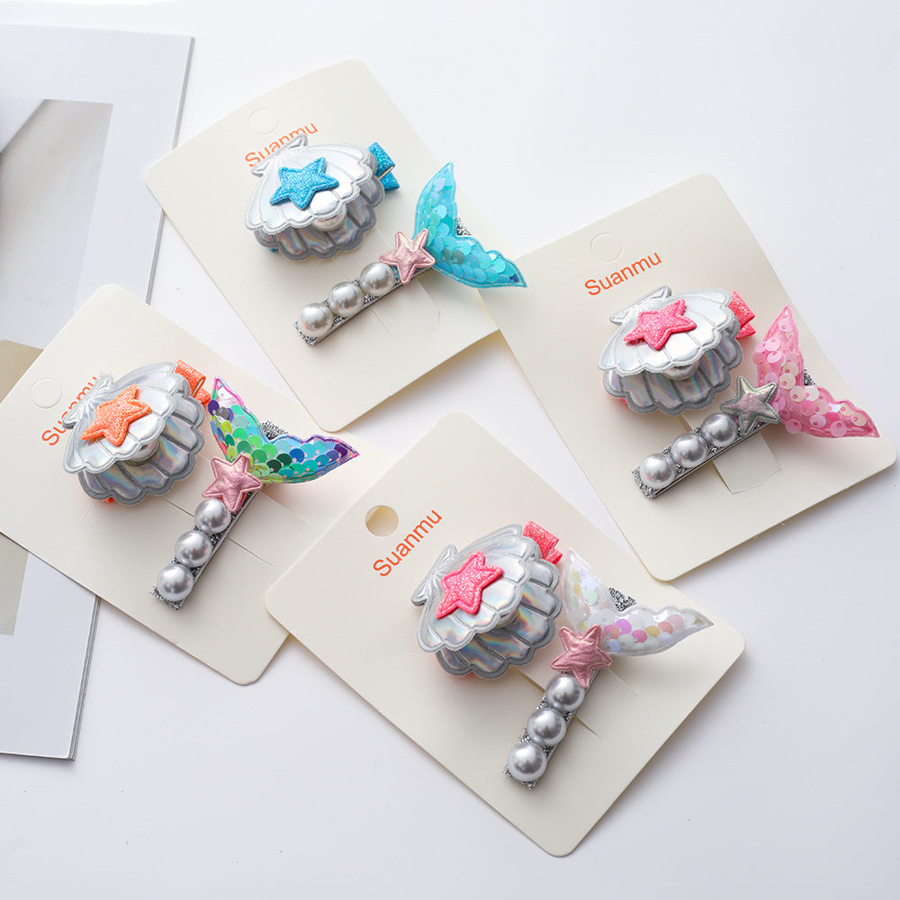 Wholesale Seashell Pearl Fabric Hair Clips