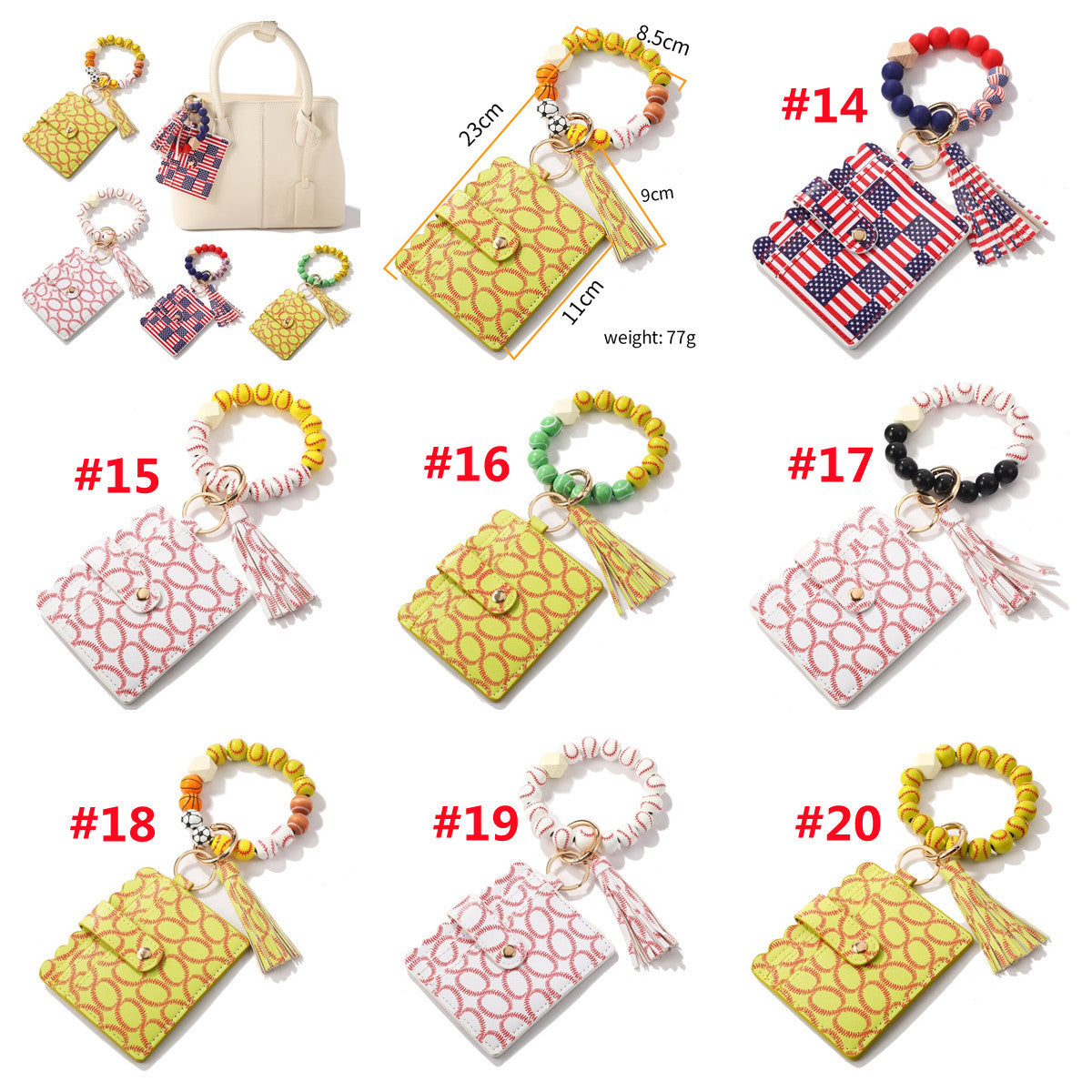 Wholesale Tassel Card Bag Silicone Beaded Wrist Key Chain