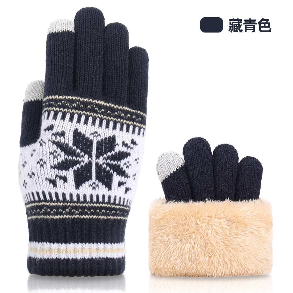 Wholesale New Knitted Wool Snowflake Touchscreen Gloves