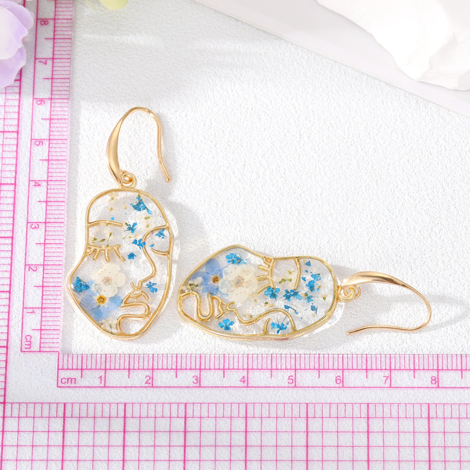 Wholesale Preserved Flower Geometric Earrings