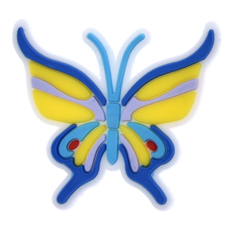 100pcs 100pcs PVC Colorful Butterfly Series Hebilla de zapato de bricolaje