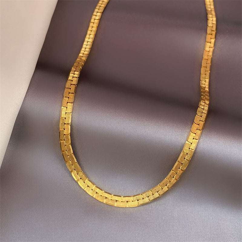 Wholesale Gold Thick Chain Double Layer Titanium Steel Necklaces