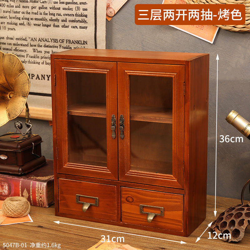 Wholesale Wooden Multi-layer Sundry Organizer with Drawers Cabinet