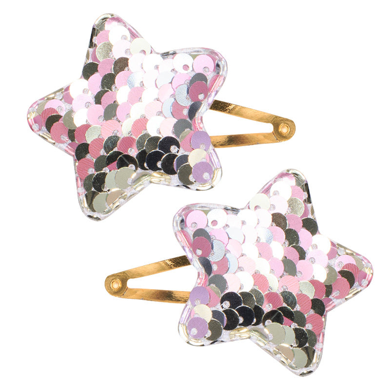 Wholesale Sequin Gradient BB Fabric Hair Clips