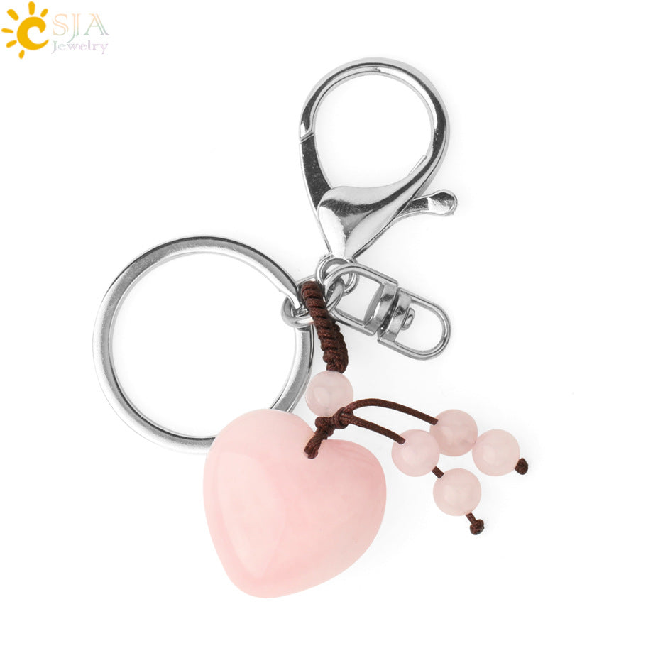 Wholesale Love Natural Crystal Keychain