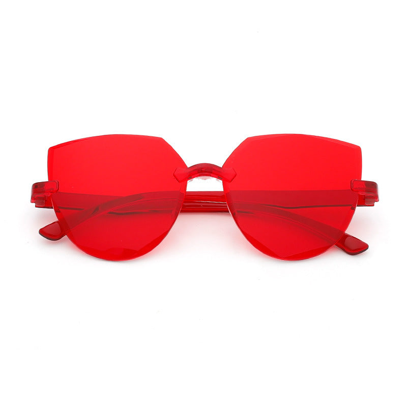 Wholesale PC Frameless One Piece Jelly Clear Sunglasses
