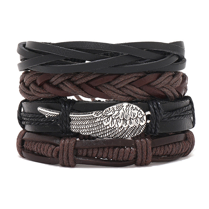 Wholesale Vintage Hand Made Leather Bracelet Set of Four