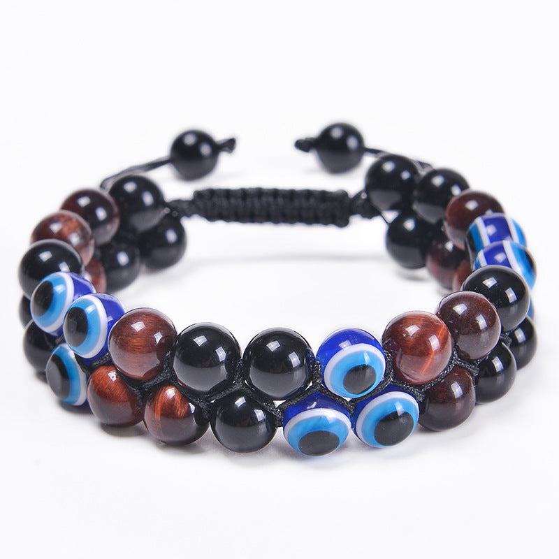 Wholesale Evil Eye Tiger Eye Beaded Bracelets